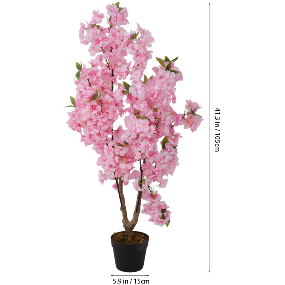 Living and Home Decorative Artificial Cherry Blossom Plant in Pot 105cm Image 7