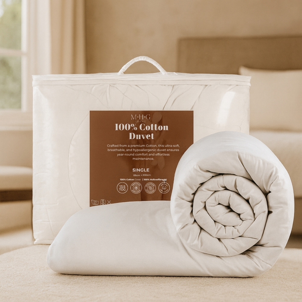 MHG Living Single White Warm Winter Cotton Duvet 13.5 Tog Image 3