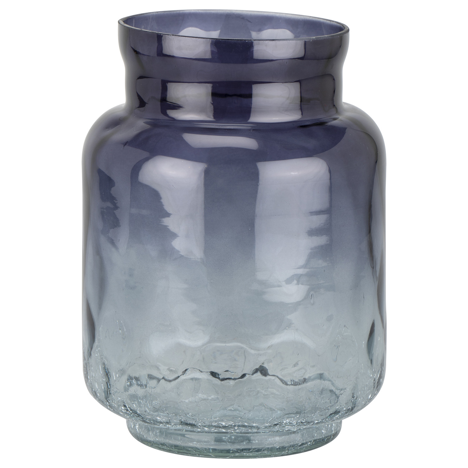 Navy Ombre Crackle Jar Vase Image