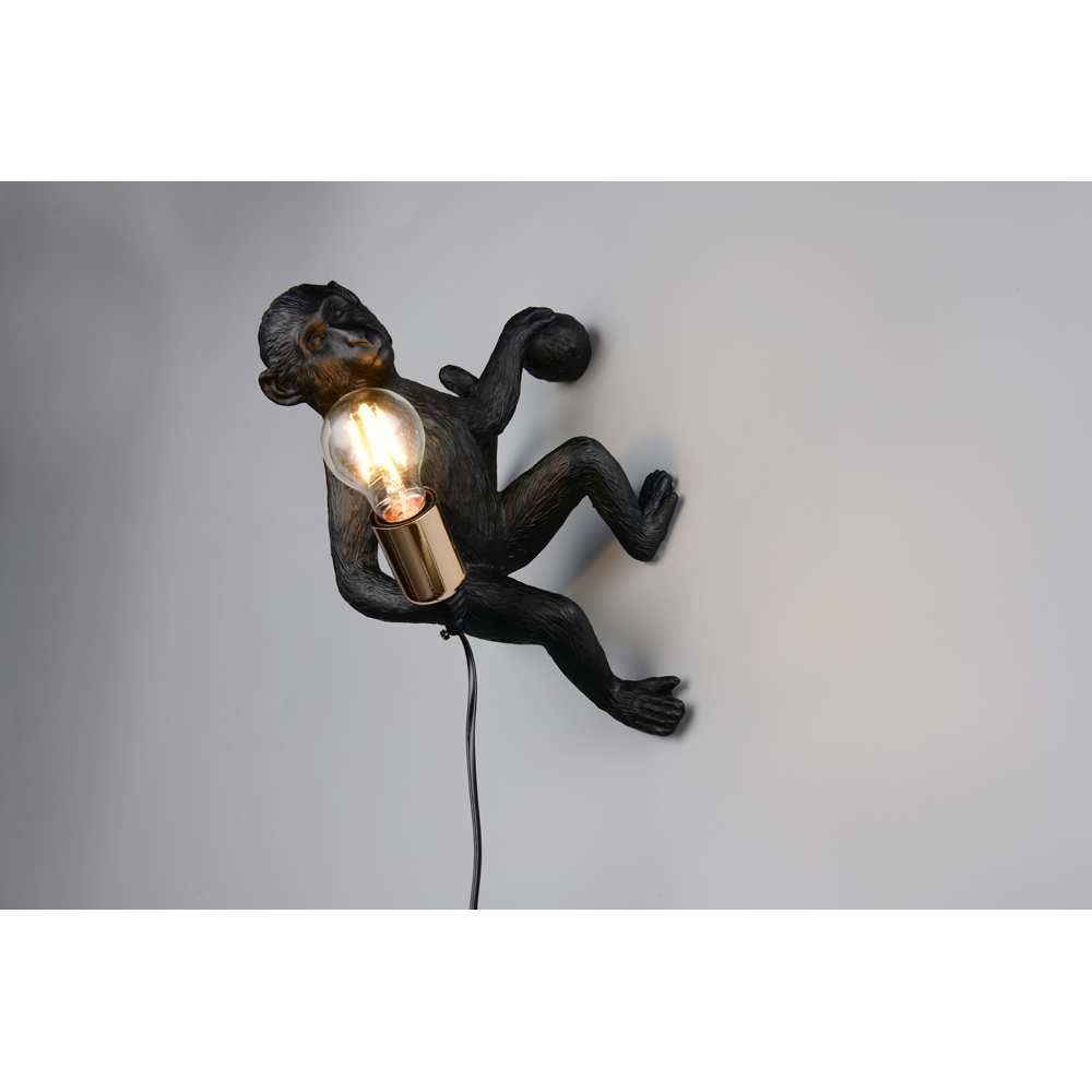 TRIO Louy Black and Gold Wall Light Image 3