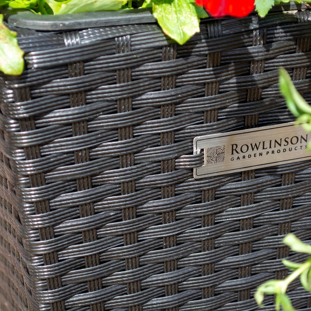 Rowlinson Black Rattan Square Planter 32cm 2 Pack Image 4