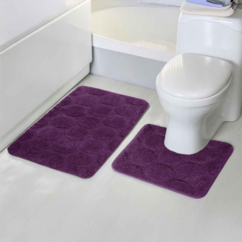 Velosso Cobla Purple Bath Mat Set Image 2