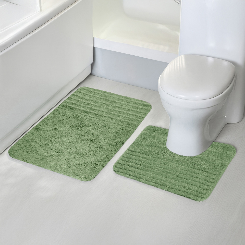 Velosso Linear Sage Bath Mat Set Image 2