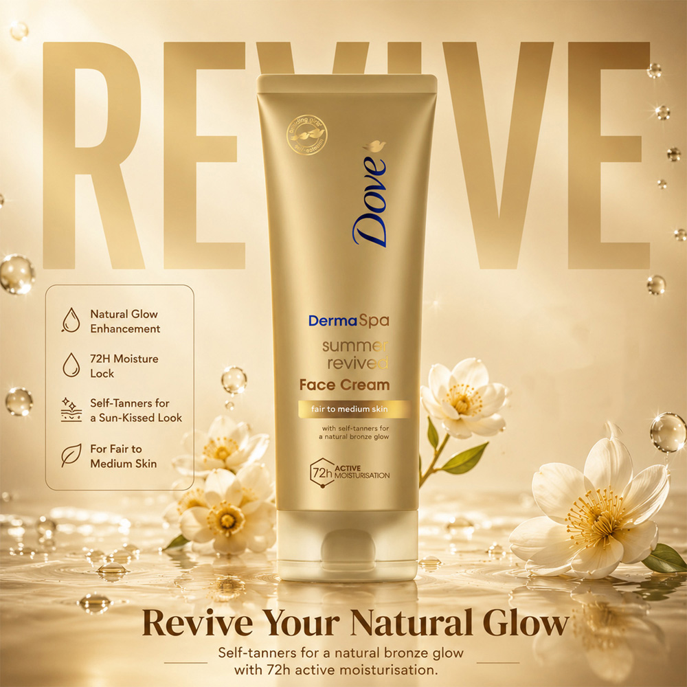 Dove Derma Spa Summer Revived Self Tan Fair to Medium Skin Face Cream 75ml 6 Pack Image 4