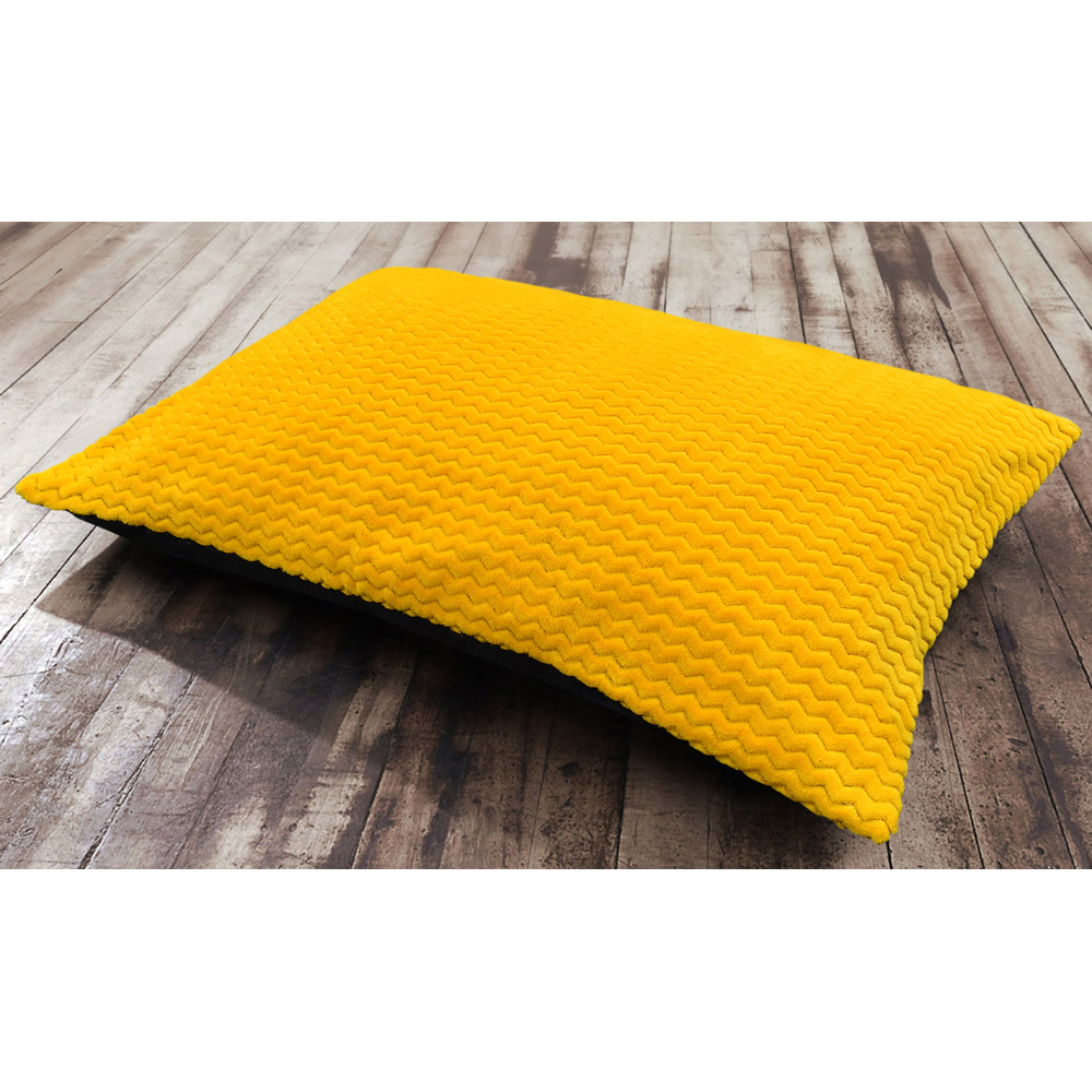 Velosso Ochre Chevron Pattern Textured Non-Slip Floor Cushion 58 x 85cm Image 3