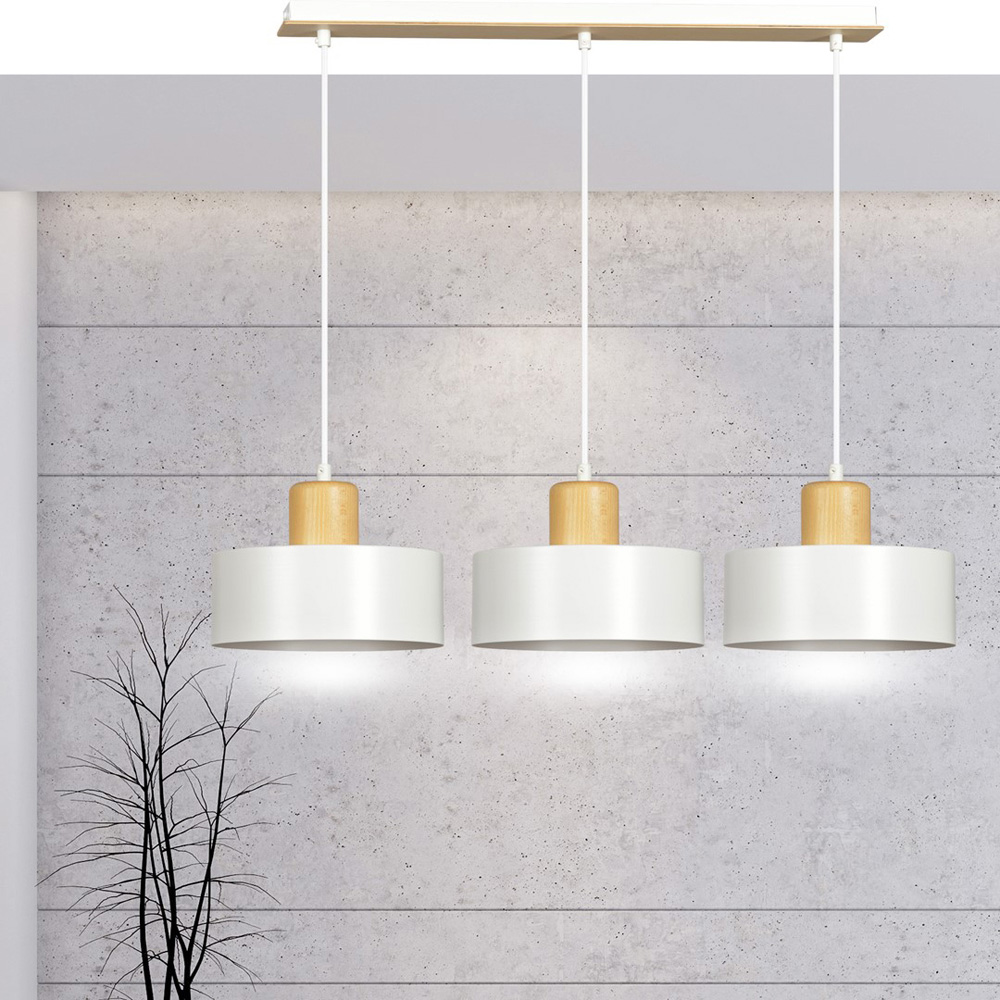 Emibig Torin 3 Light White Pendant Lamp Image 6