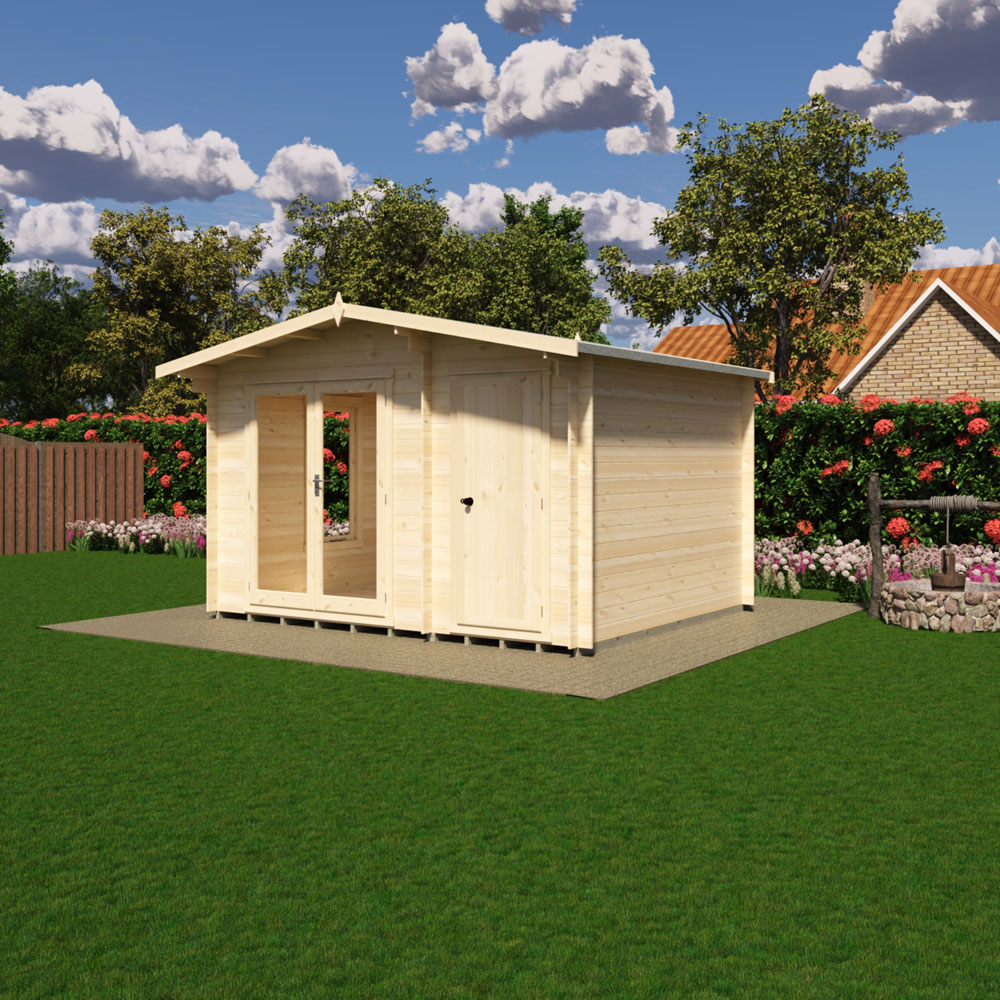 Shire Spalding 12 x 10ft Dual-Purpose Apex Garden Log Cabin with Integral Storage Image 2