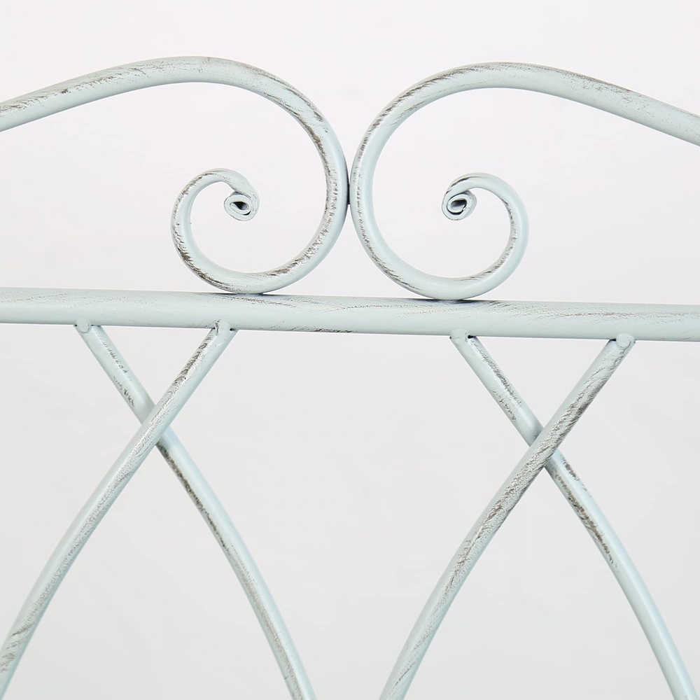 Glamhaus Pavia Antique Blue Garden Bench Image 6