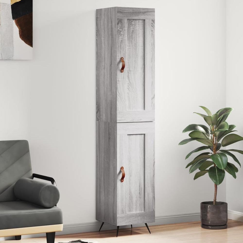 vidaXL 2 Door Grey Sonoma Highboard Image 1