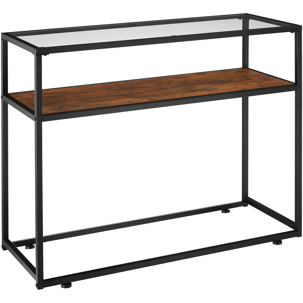 tectake Kilkenny 2 Shelf Dark Wood Console Table Image 2