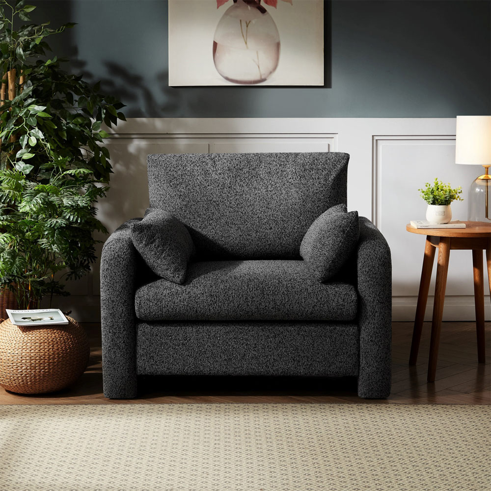 Artemis Home Shorewood Charcoal Textured Fabric Armchair Image 3