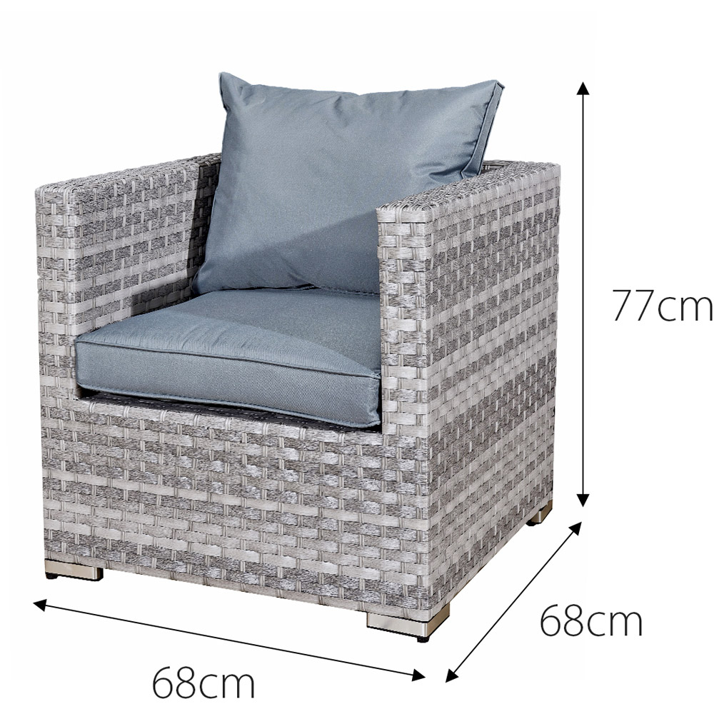 Oseasons Acorn 10 Seater Dove Grey and Grey Cushion Deluxe Rattan Modular Sofa Set Image 4