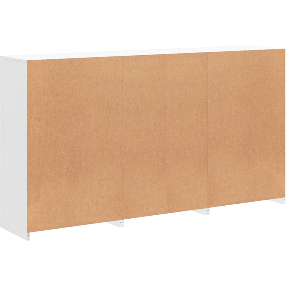vidaXL 2 Door 2 Shelf White LED Sideboard Set of 3 Image 5