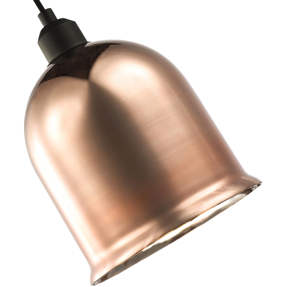 Happy Homewares Bell Shaped Copper Plated Glass Lower Rim Pendant Shade Image 3