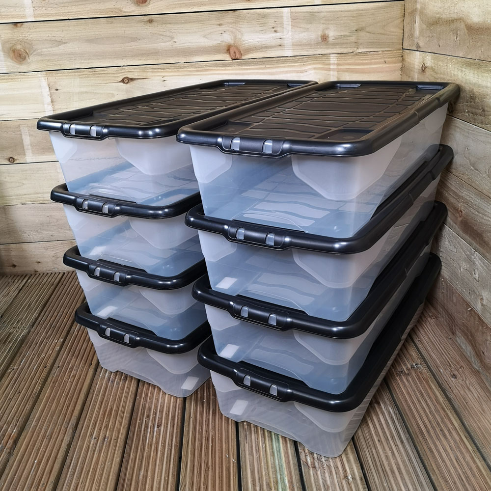 Samuel Alexander 42L Under Bed Storage Box with Lid 8 Pack Image 2