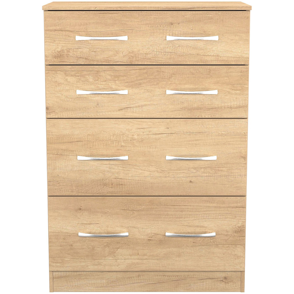 Crowndale Avon 4 Drawer Nebraska Oak Deep Chest of Drawers Ready Assembled Image 2
