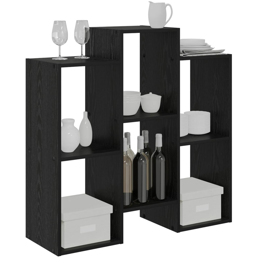 vidaXL 6 Shelf Black Oak Sideboard Image 3