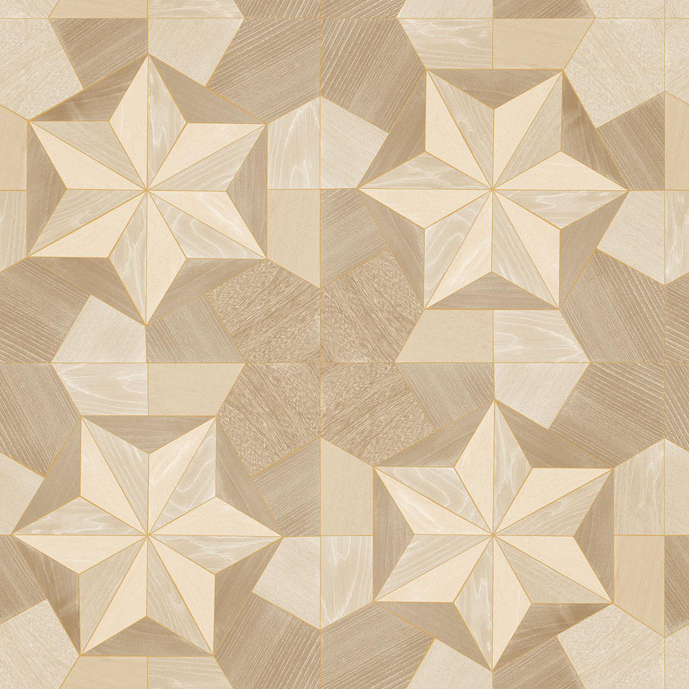 Galerie Organic Textures Stars On Wooden Tiles Gold Ochre Wallpaper Image 1