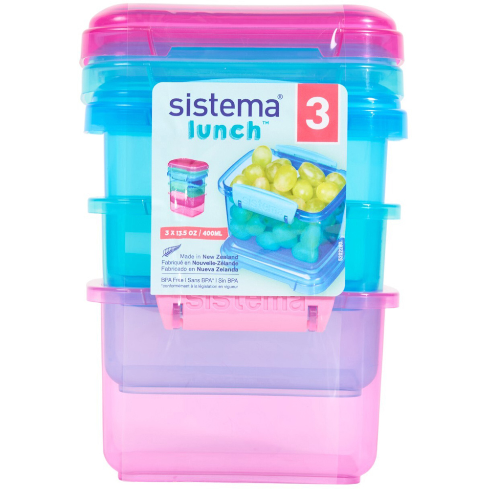 Pack of 3 Sistema Lunch Containers Image 2