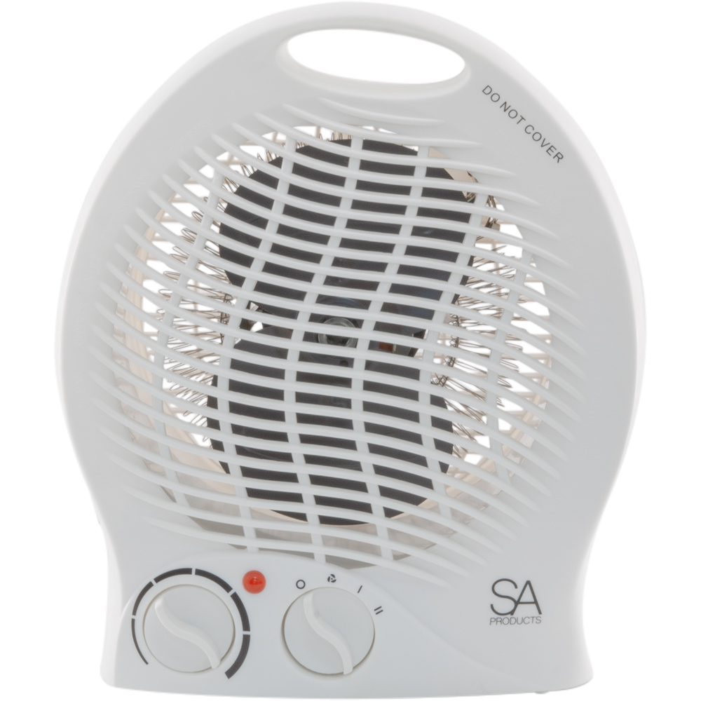 White Upright Portable Heater with 2 Heat Settings Image 1