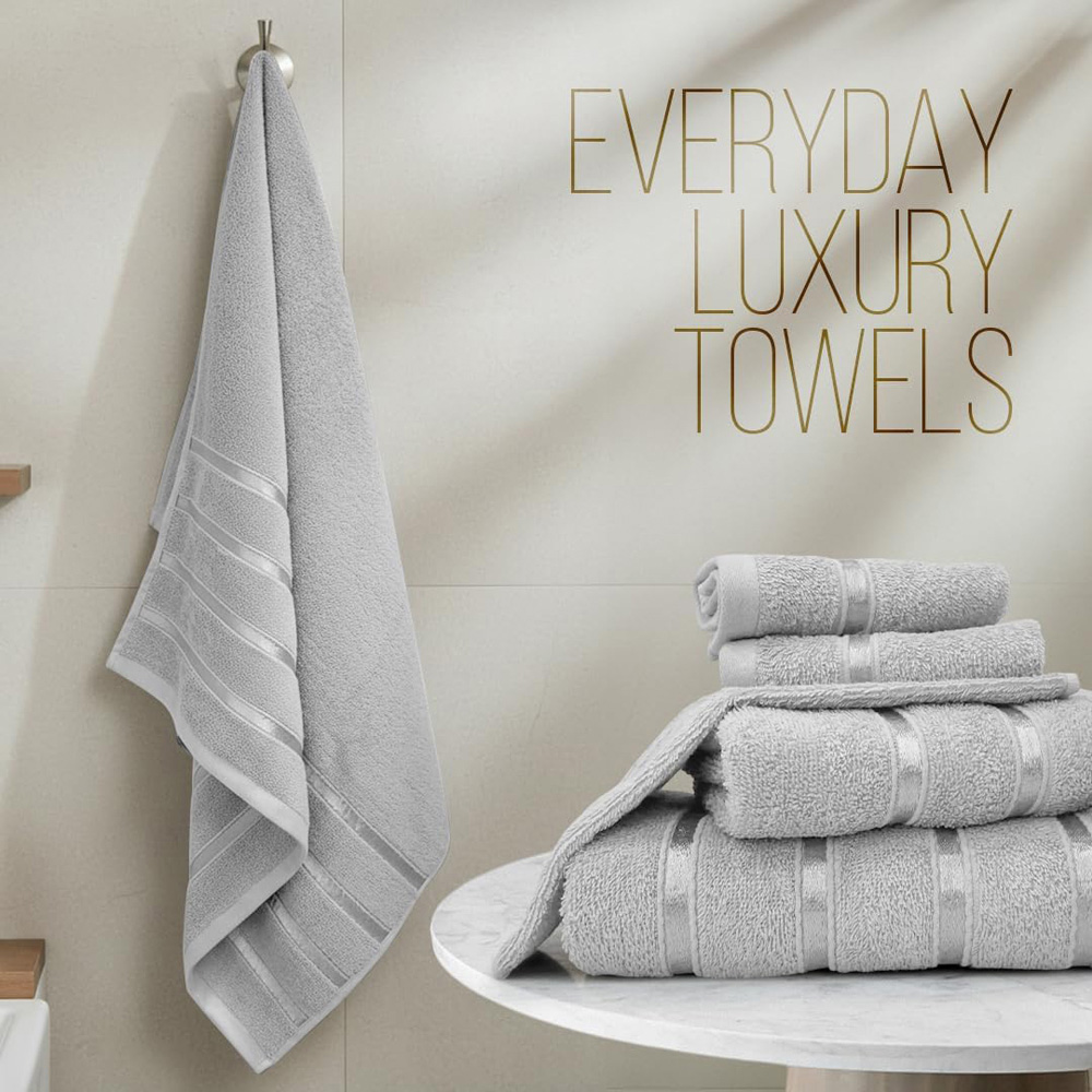 Smart Living Boston 8 Piece Silver Towel Bale Set Image 9