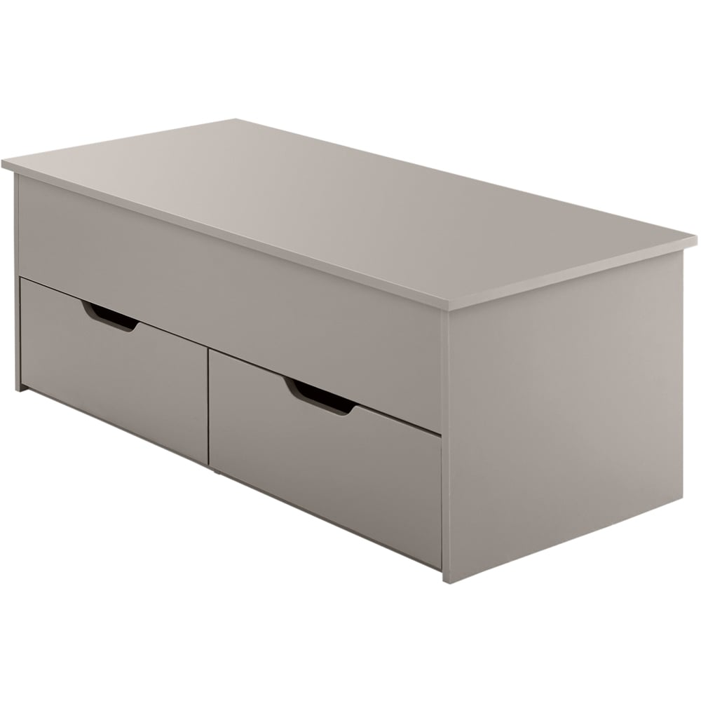 Home Source Bruges 2 Drawer Single Shelf Grey Lift Up Coffee Table Image 2