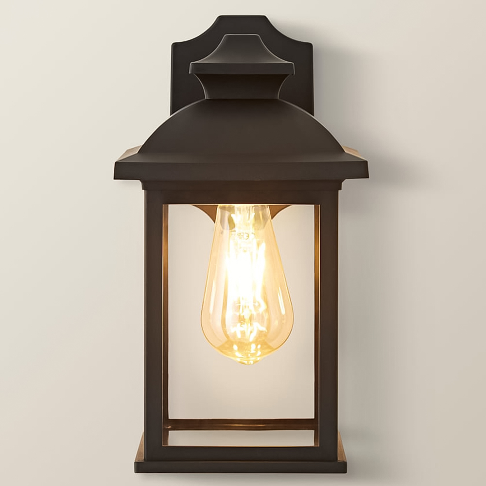 ValueLights Leo Matte Black Traditional Lantern LED Wall Light Image 5