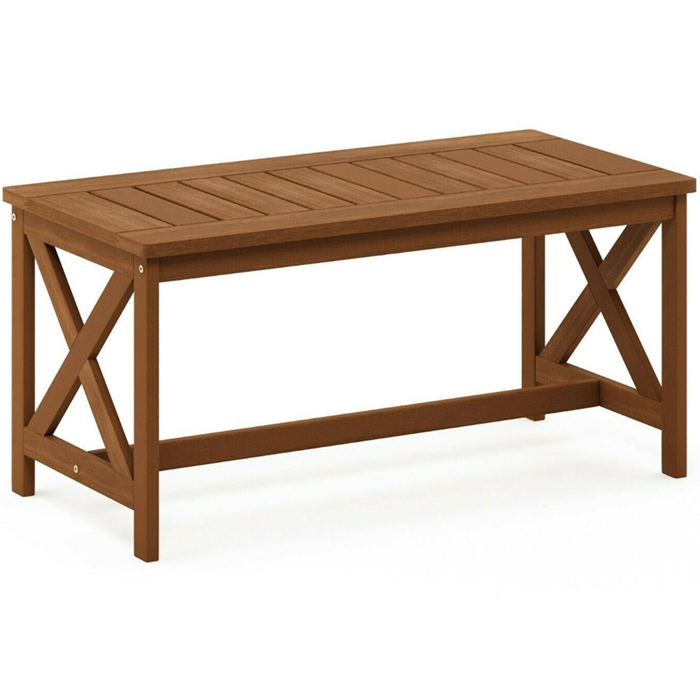 Walplus Tioman Natural X Leg Hardwood Coffee Table Image 2