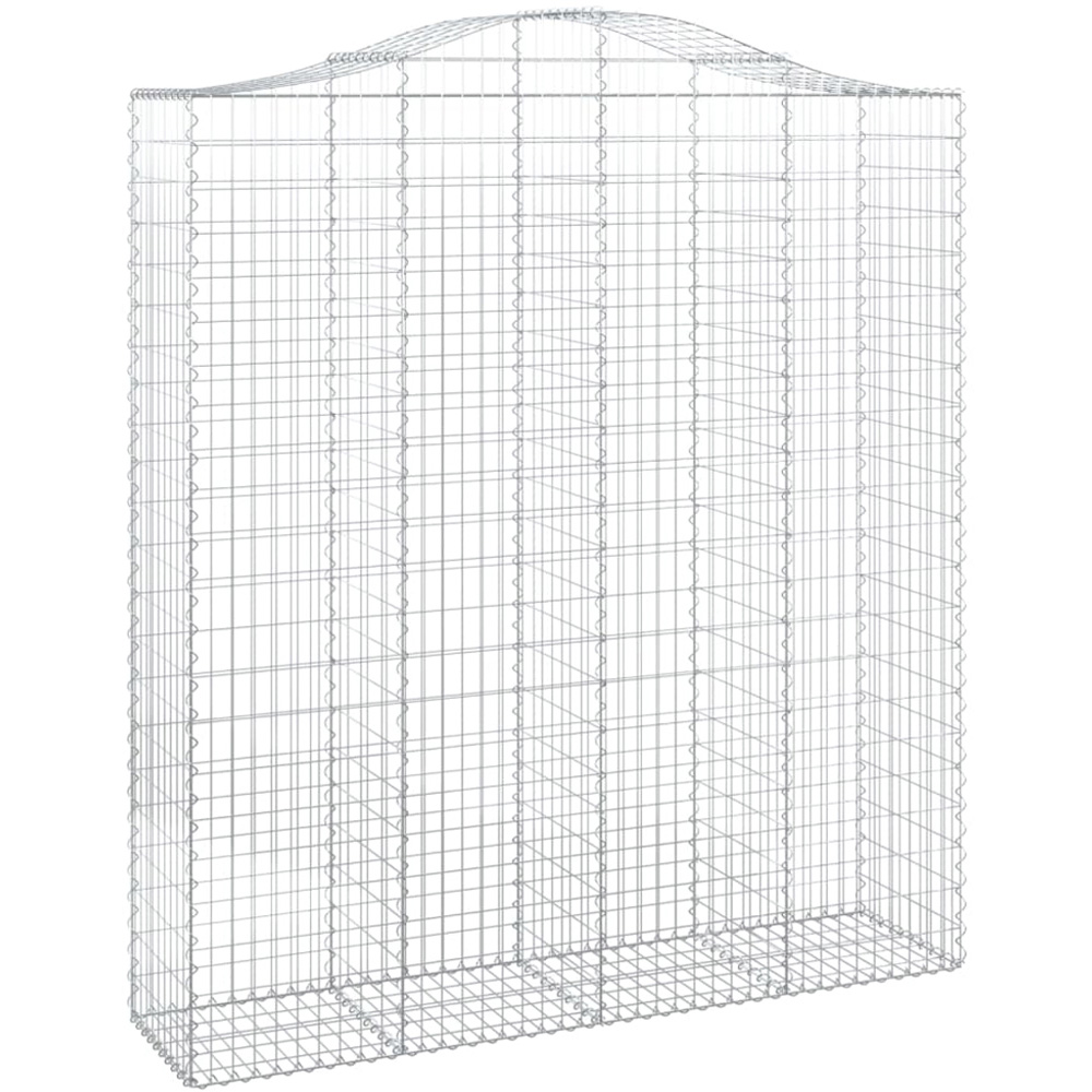 vidaXL Silver Galvanised Iron Arched Gabion Basket 220/240 x 50 x 200cm Image 1