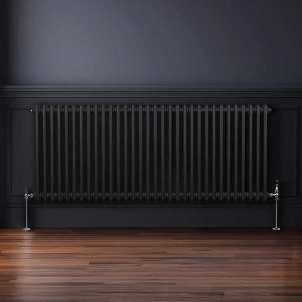 Monster Shop 6220 BTU Black Traditional 2 Column Radiator 600 x 1462mm Image 2