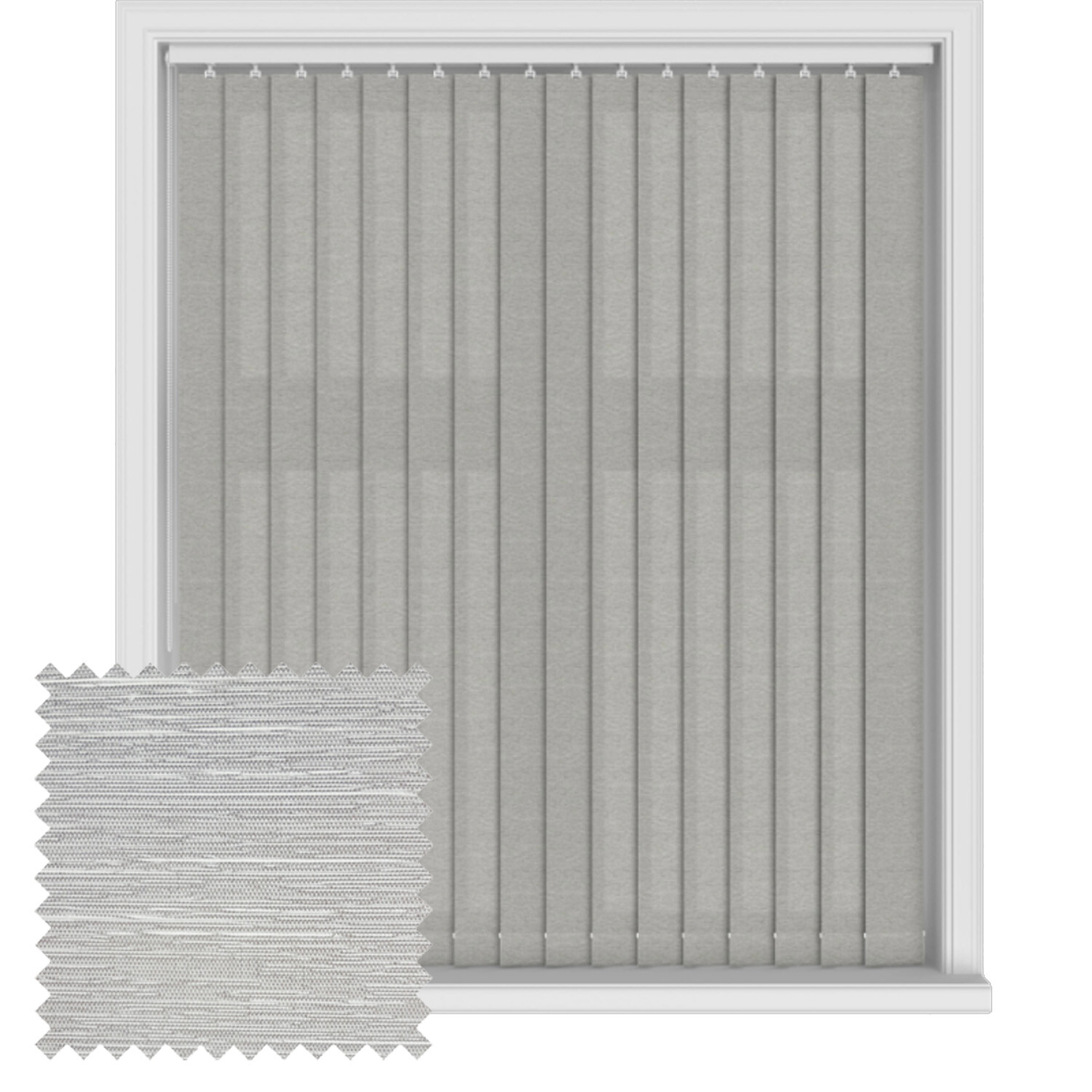 Polyester Vertical Blinds Grey 1.83 x 2.29m Image 2