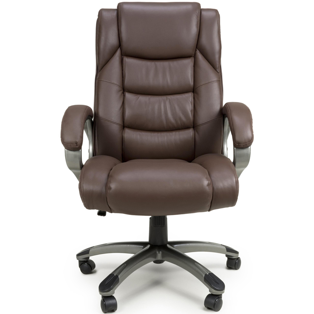 Portland Regent Brown Executive Leather-Faced Office Chair Image 4