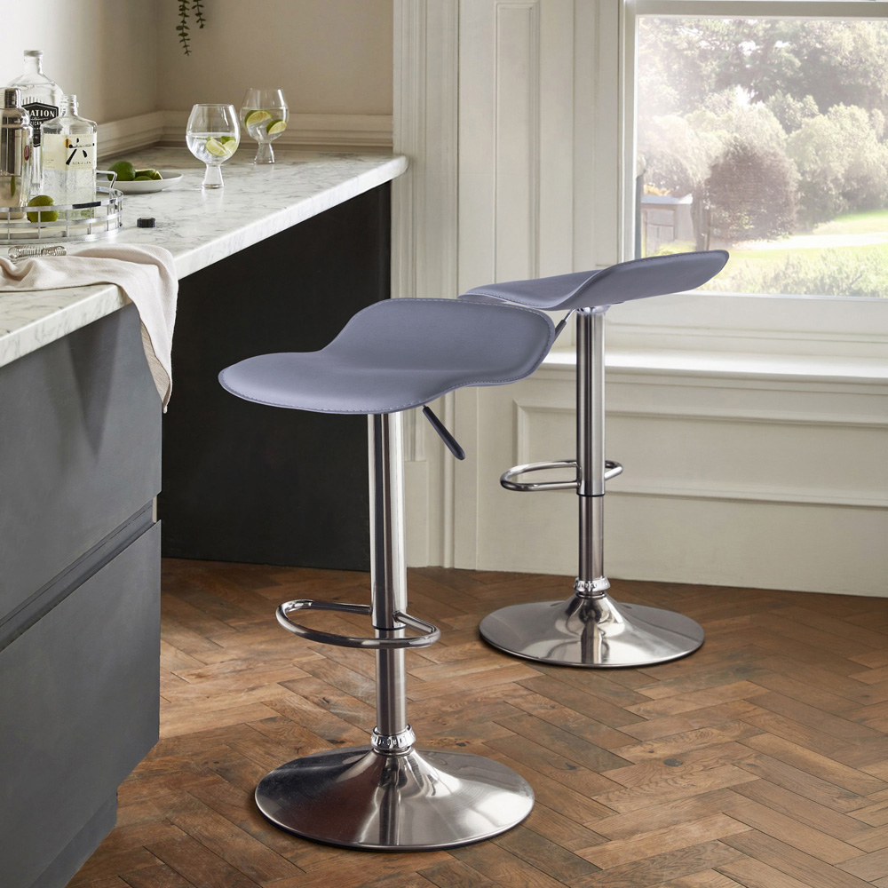 Dorel Ohio Grey Leather Barstool Image 7