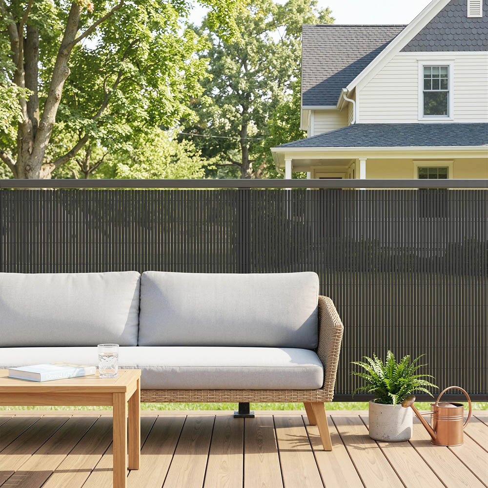 Outsunny Grey Plastic 3 x 10ft 2 Pack Windbreak Privacy Screening Fence Image 4