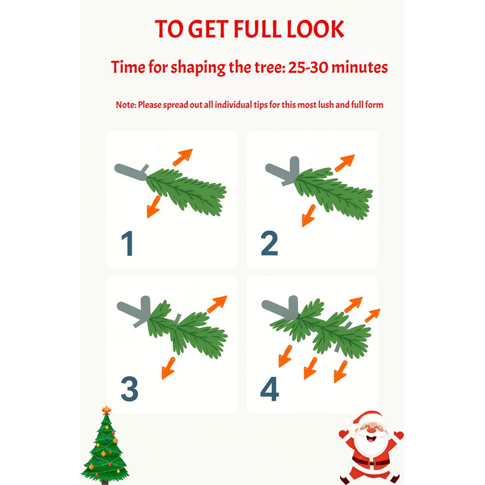 Festive Christmas Fir Pre-Lit Artificial Christmas Tree 7ft Image 4