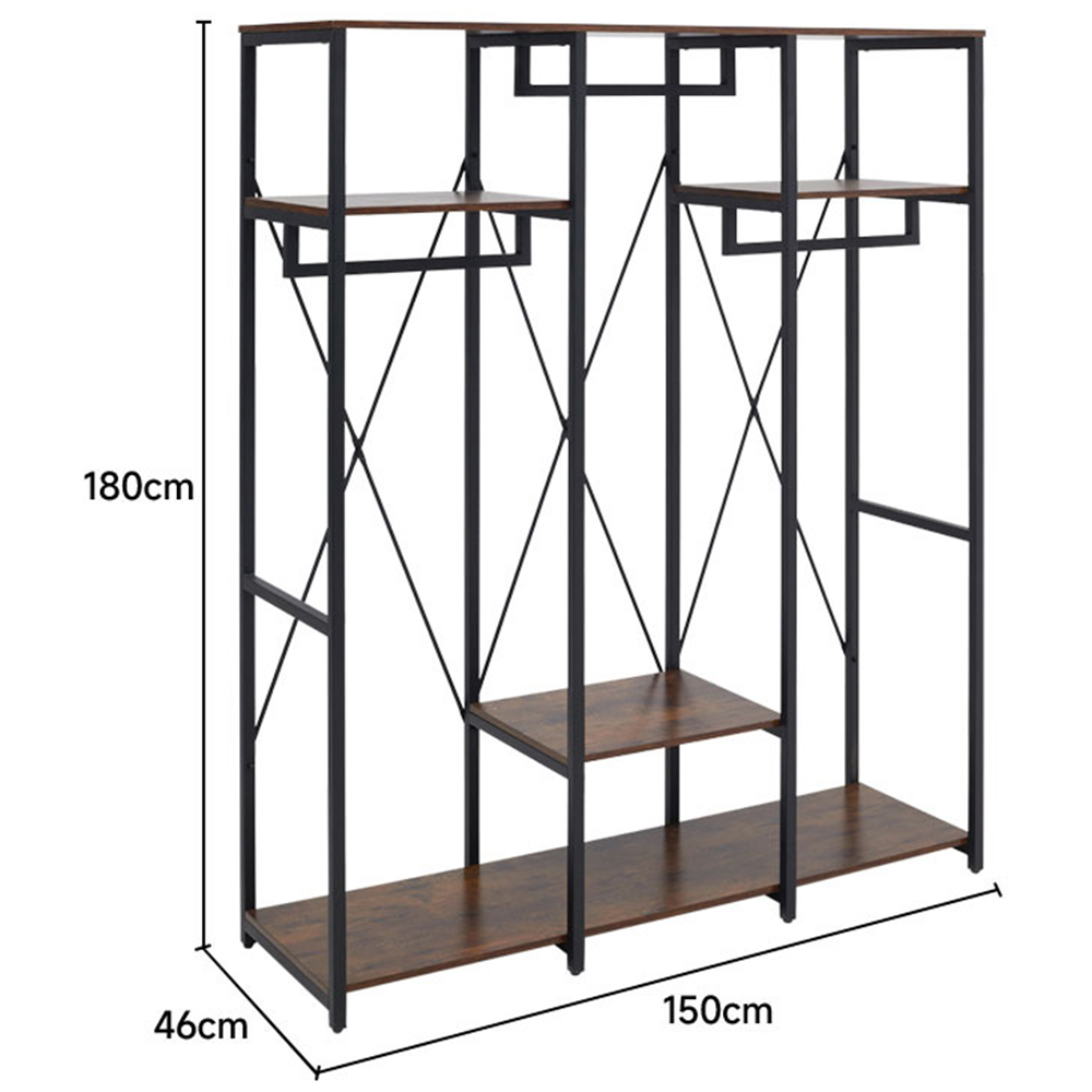 H&O Direct 5 Shelf Freestanding Open Clothing Rack Image 5