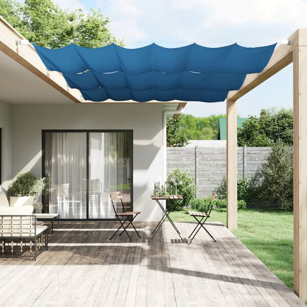 vidaXL Blue Oxford Fabric Vertical Awning 1.4 x 2.7m Image 1