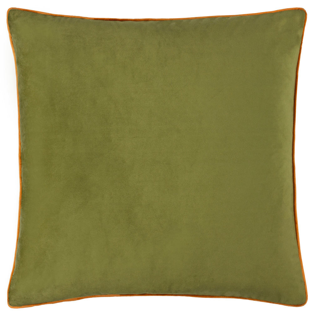 Furn Meridian Olive and Ginger Velvet Cushion 45 x 45cm Image 1