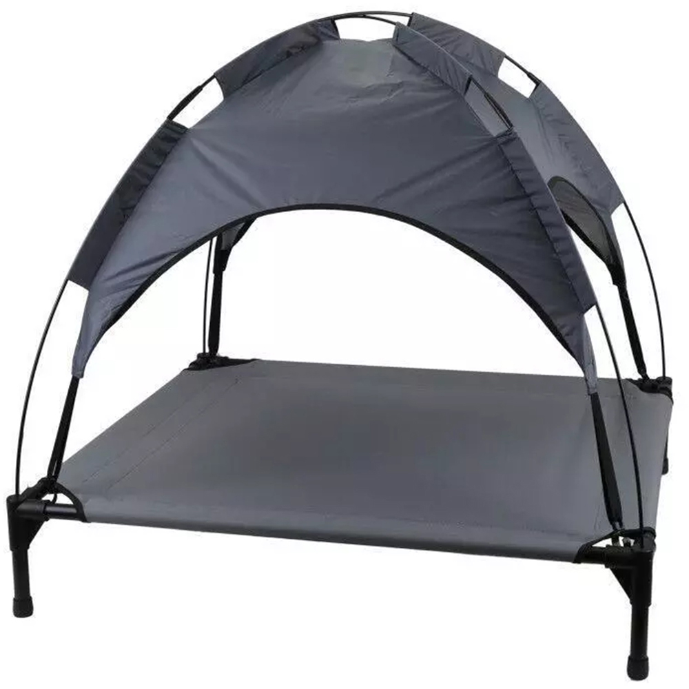 Gr8 Home Grey Raised Pet Bed with Canopy Image 1
