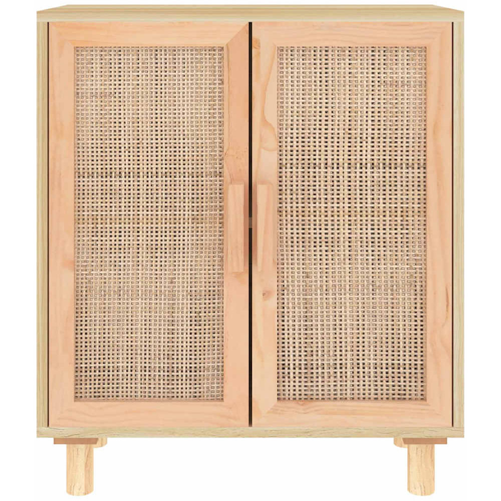 vidaXL 2 Rattan Door Natural Pine Wood Sideboard Image 4