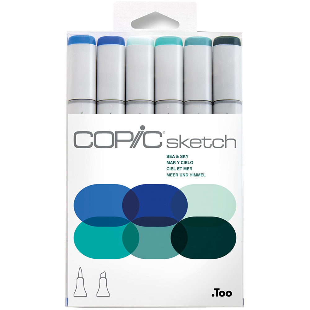 Copic Sketch Sea and Sky Marker Pen 6 Pack Image 1