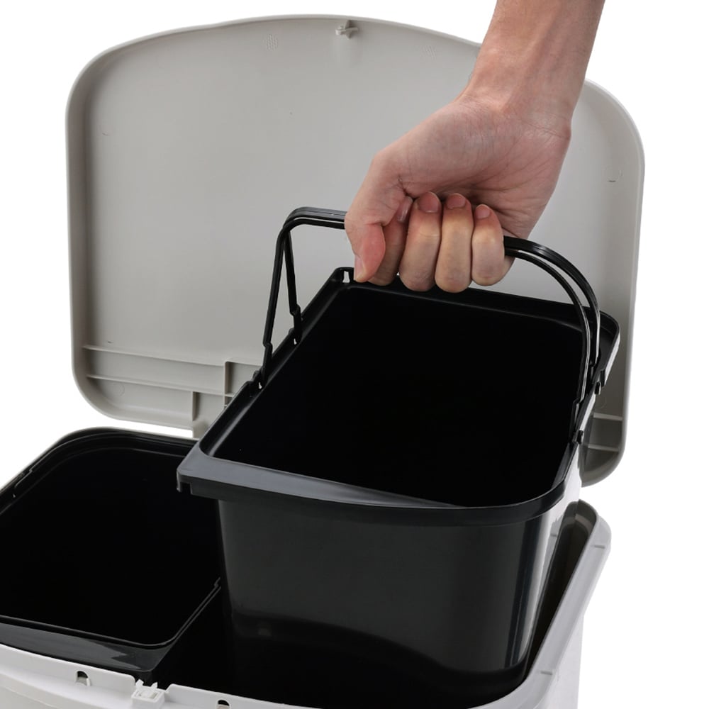 Living and Home 3 Tier Grey Dry Wet Dual Inner Bucket Trash Bin 45L Image 4