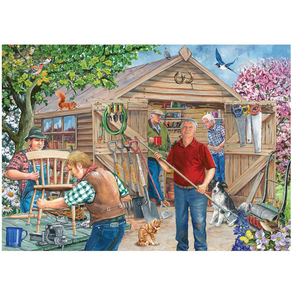 The House of Puzzles Our Man Shed 500 Piece Big Jigsaw Puzzle Image 1