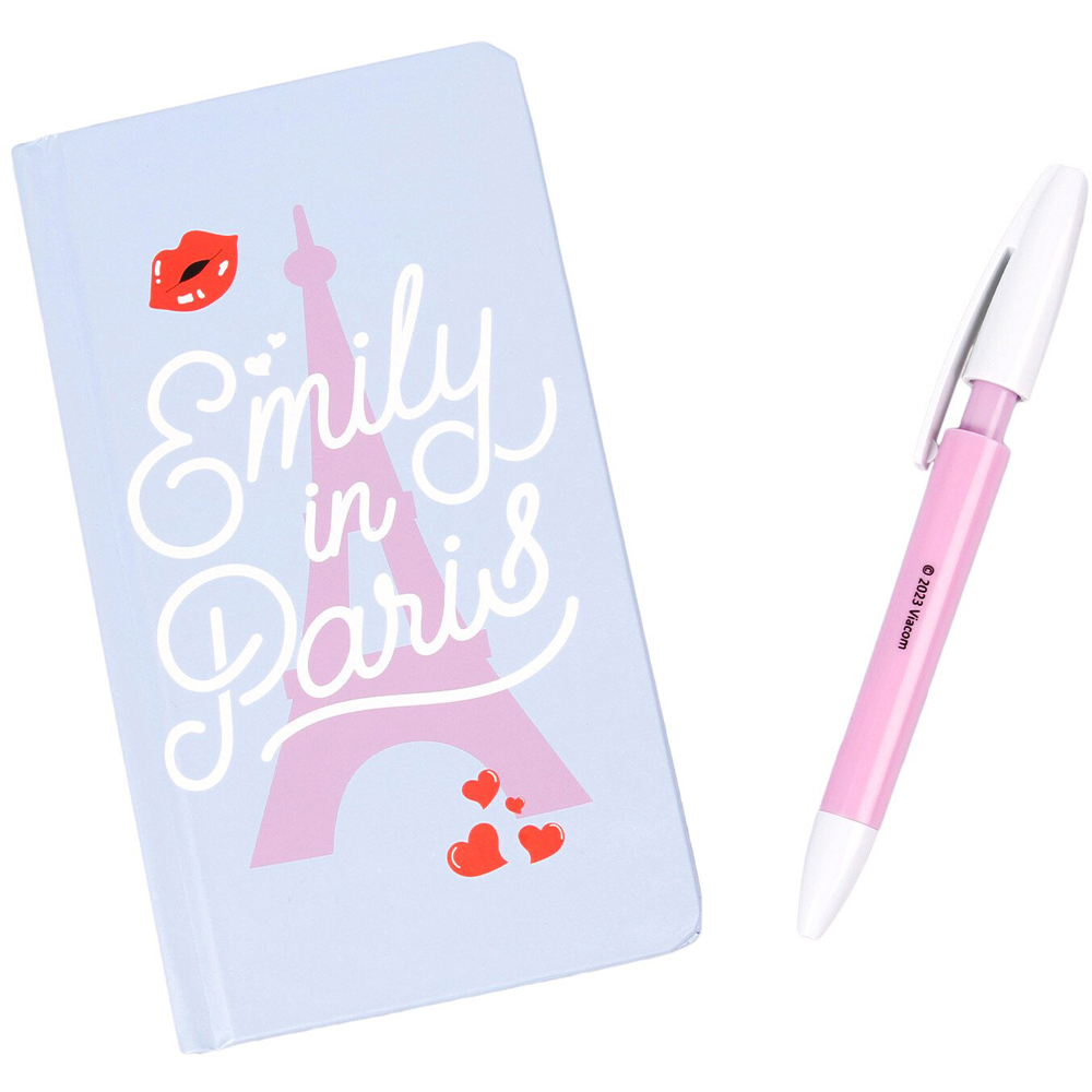 Emily in Paris Slim Notebook and Pen Set - Blue Image 1
