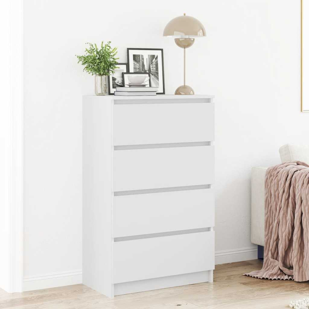 vidaXL 4 Drawer White Sideboard Image 8