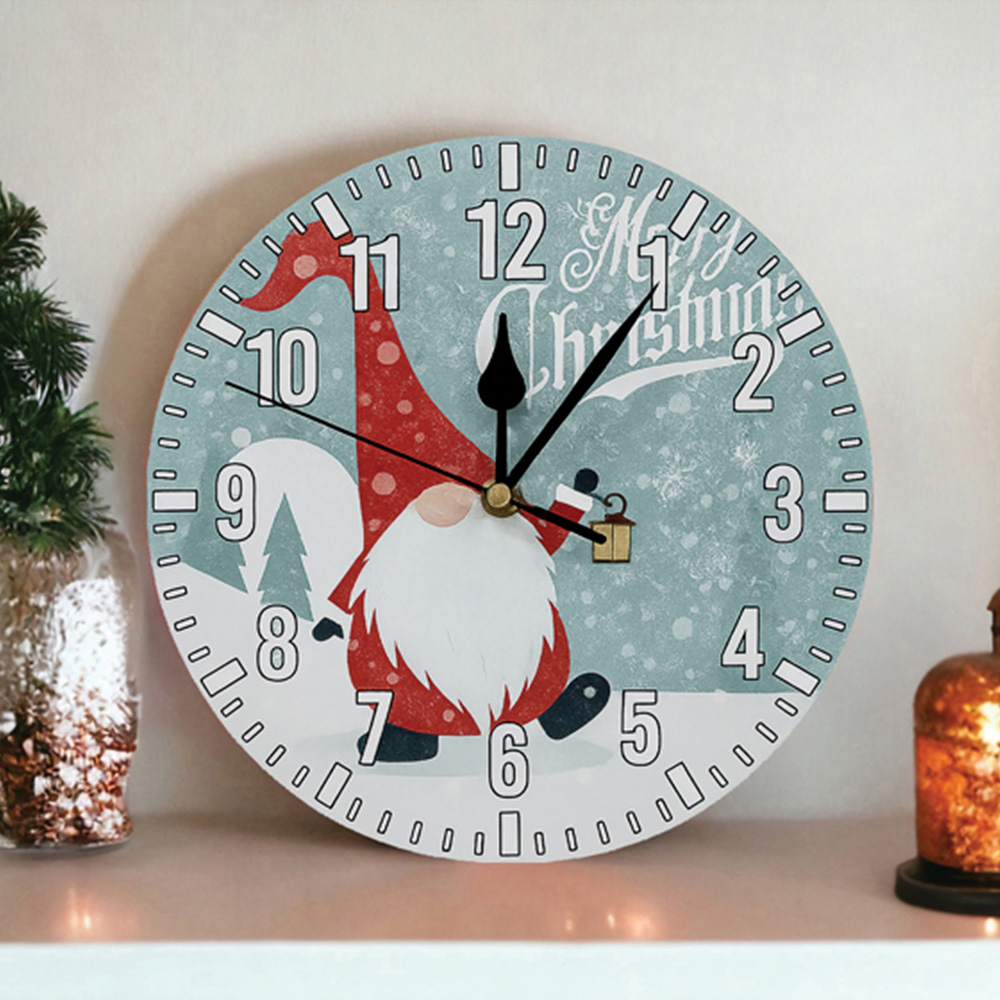 Xmas Haus Festive Santa Gonk Christmas Clock Image 2