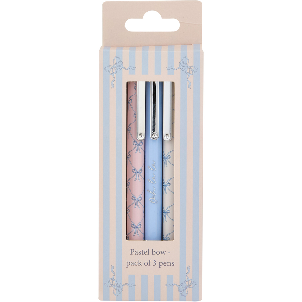 Pack of 3 Pastel Bow Pens Image 1