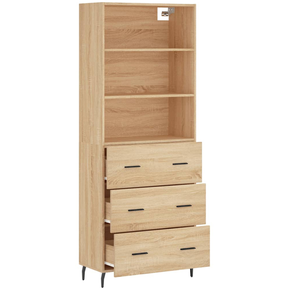 vidaXL 3 Drawer 3 Shelf Sonoma Oak Highboard Image 4