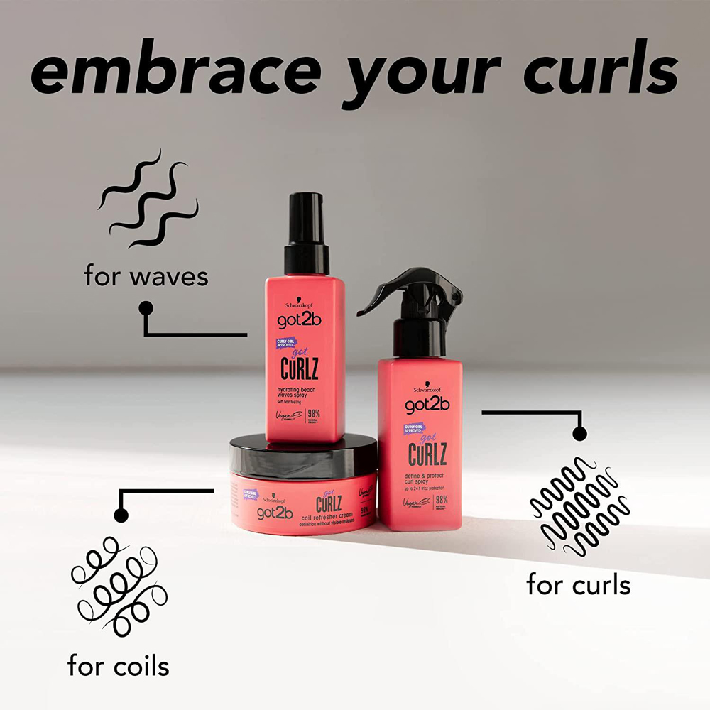 Got2b Got Curlz Coil Refreshing Cream for Curls Enhancing 200ml 3 Pack Image 2