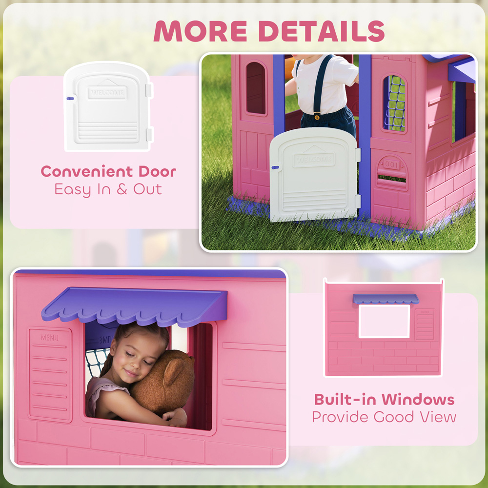 Tommy Toys AIYAPLAY 5-in-1 Kids Pink Playhouse with Built-In Games Image 6